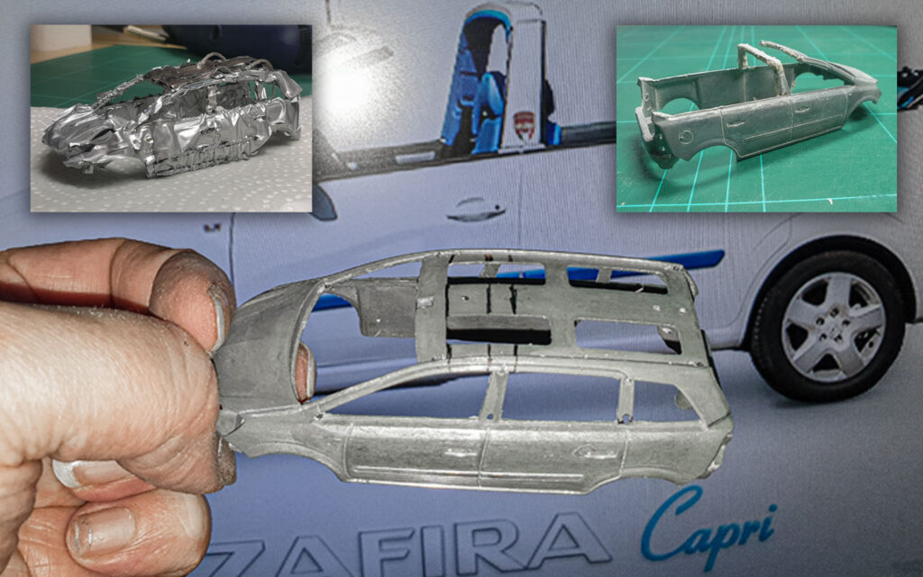 hahlmodelle.de | Opel Zafira B "Capri" Taxi Vernagallo: Umbauschritte-1, Karosserie-Arbeiten