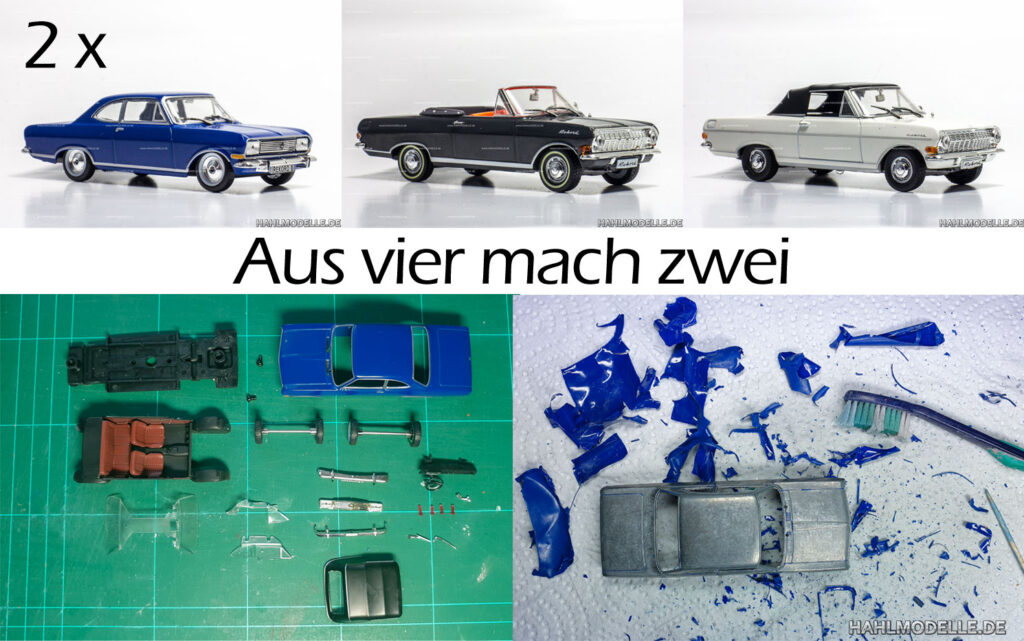 hahlmodelle.de | Opel Rekord B Cabriolet (Deutsch): Umbauschritte-1, Grundmodelle