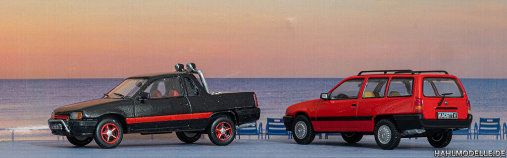 Modellauto | hahlmodelle.de | Umbau: Opel Kadett E Caravan zu Opel Kadett E PickUp